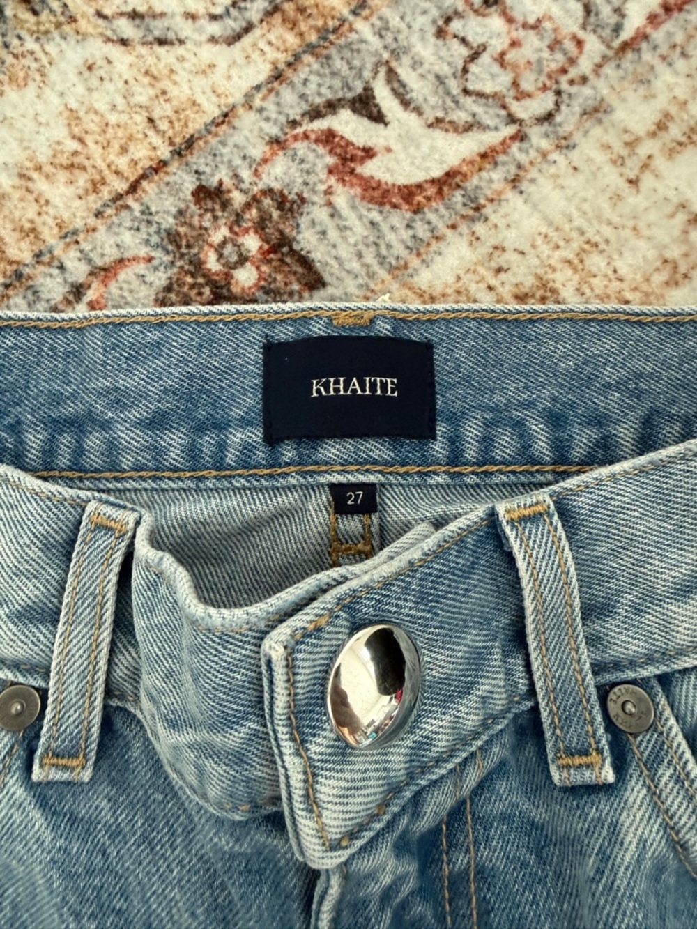Khaite Danielle Women’s Straight-Leg Jeans with Side Ring Detail - Picture 11 of 17